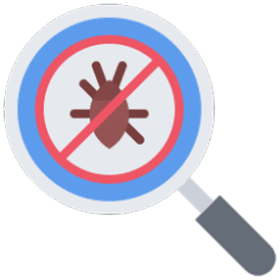 Bug detection with prohibition sign